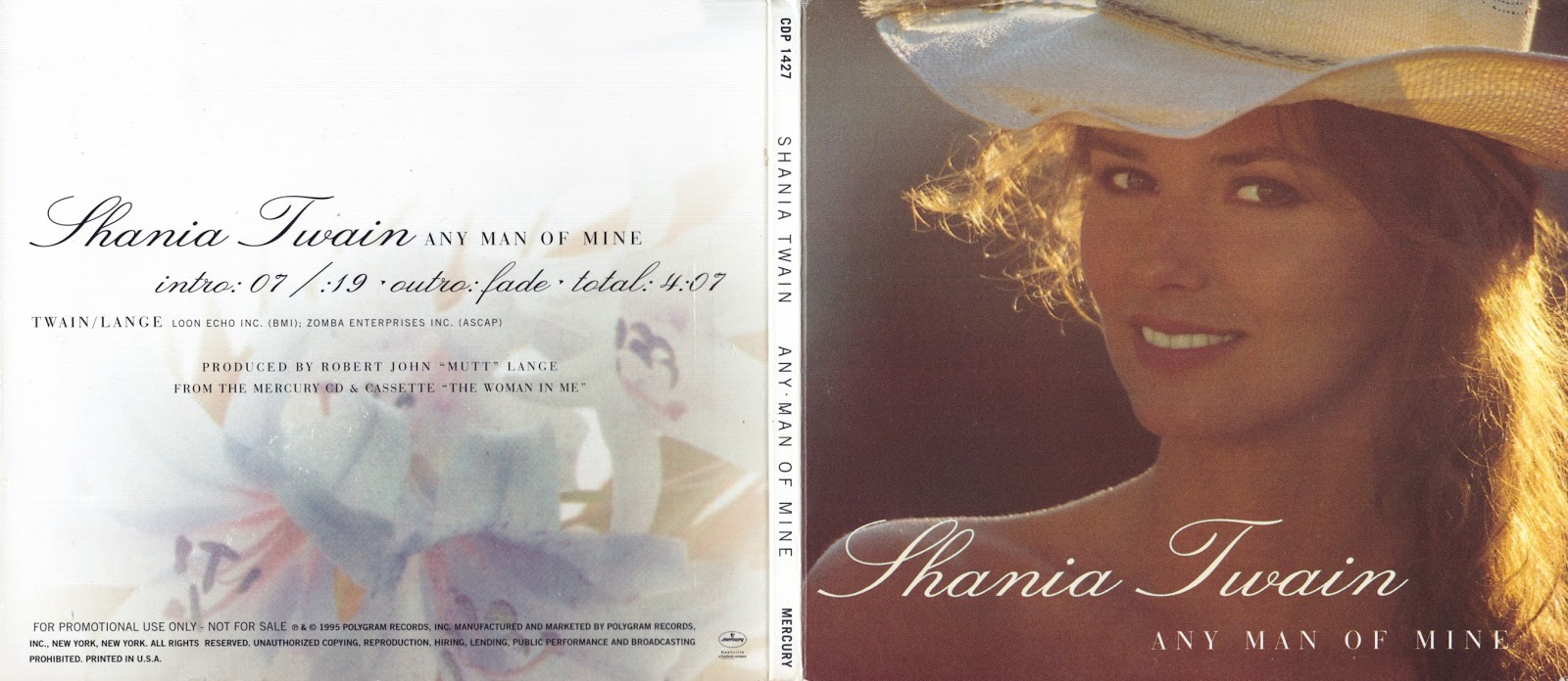 Shania Twain Discography: Any Man Of Mine - Single