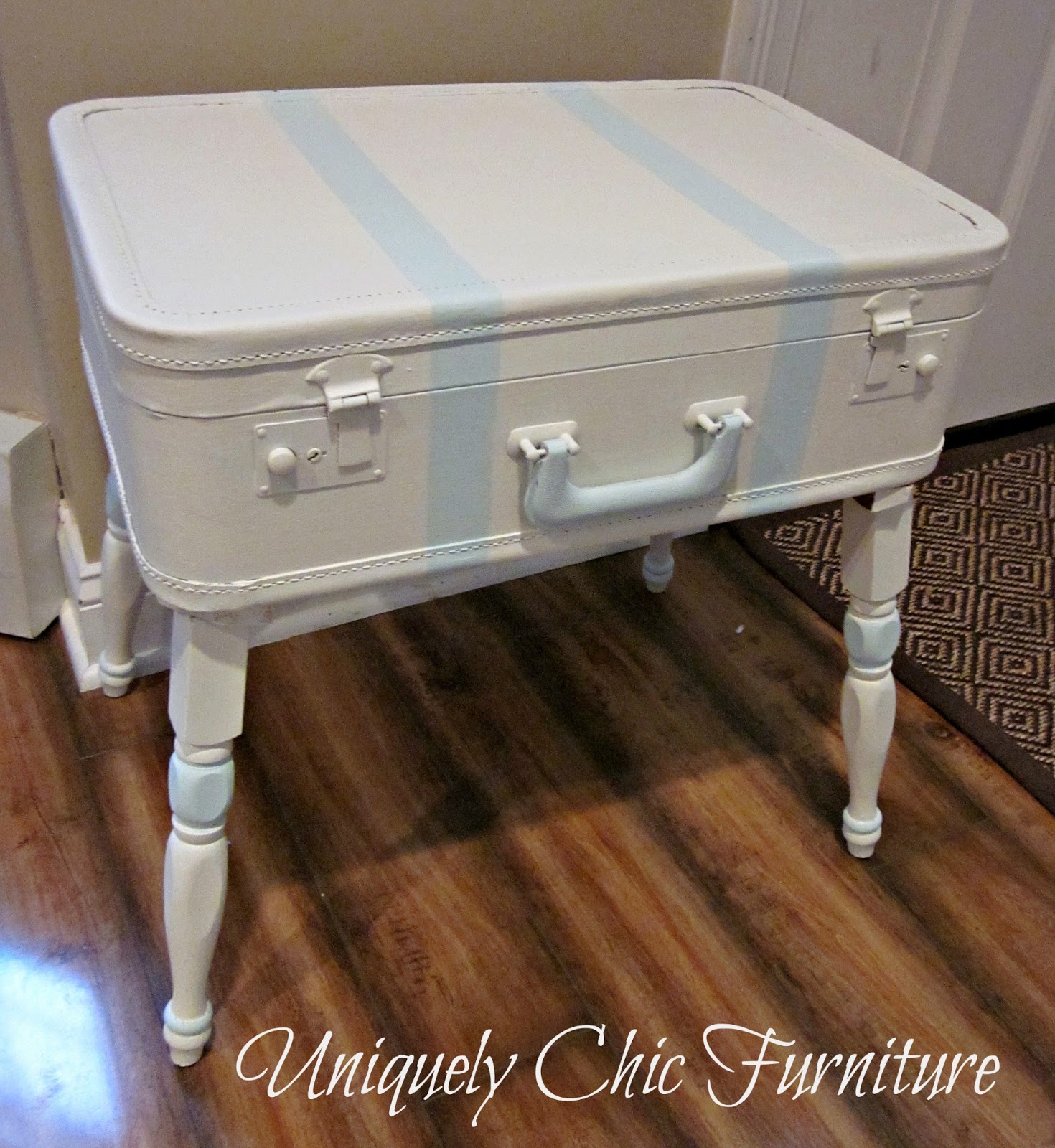 Uniquely Chic Furniture Vintage Suitcase Turned Nightstand