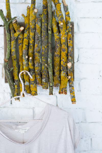 Perchero rústico diy con ramas