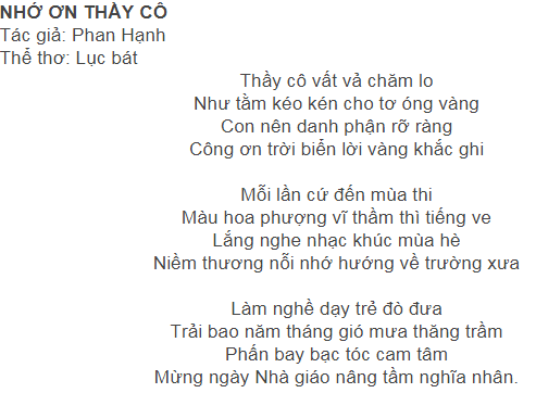 Nhớ ơn Thầy Co