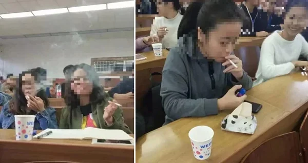 School allows pupils smoke in class to better understand subject, China, News, World, Education, Health, University, Students, Teacher