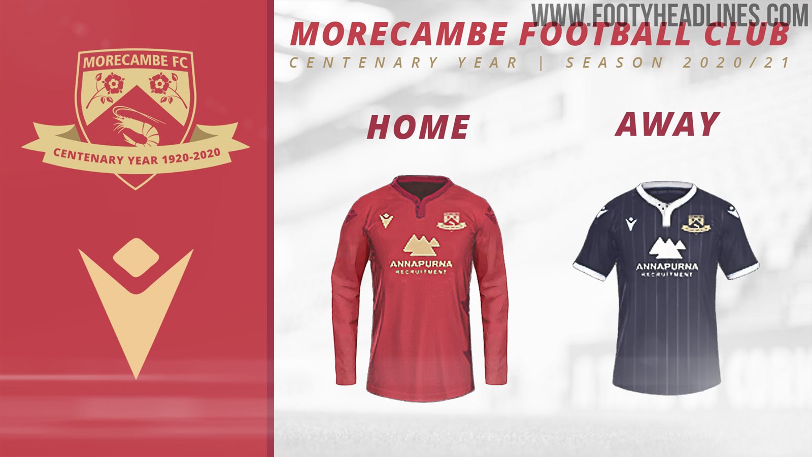 Morecambe 2021 Home & Away Kits + Centenary Crest Revealed Footy