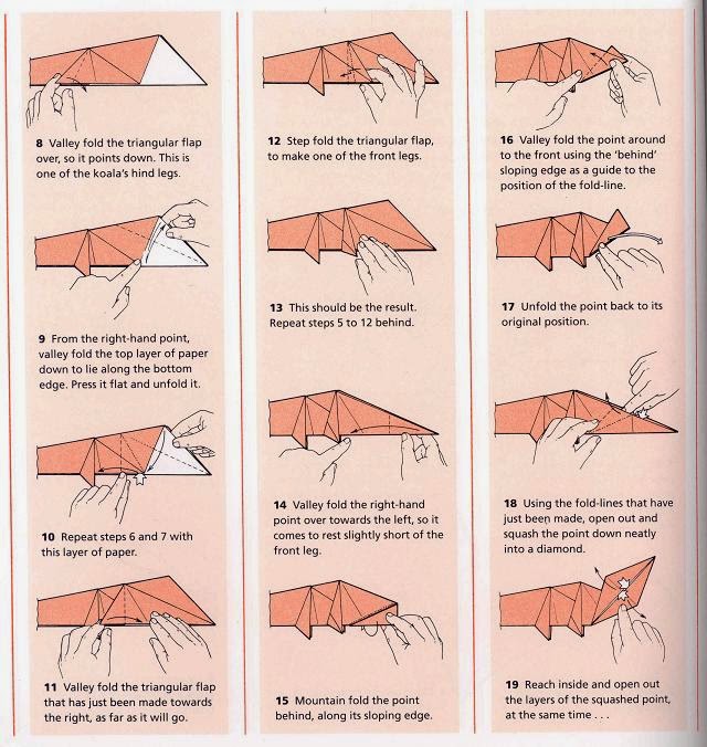 origami koala instructions easy paper craft for kids