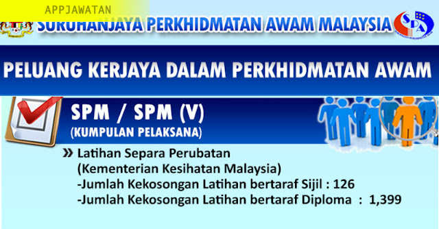 Permohonan Latihan Separa Perubatan di Kementerian Kesihatan Malaysia (KKM) (1525 Kekosongan) - Tahun 2019 Permohonan Latihan Separa Perubatan di Kementerian Kesihatan Malaysia (KKM) (1525 Kekosongan) - Tahun 2019