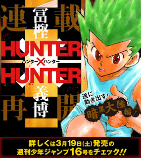 Hunter x Hunter" de Yoshihiro Togashi volverá a publicarse