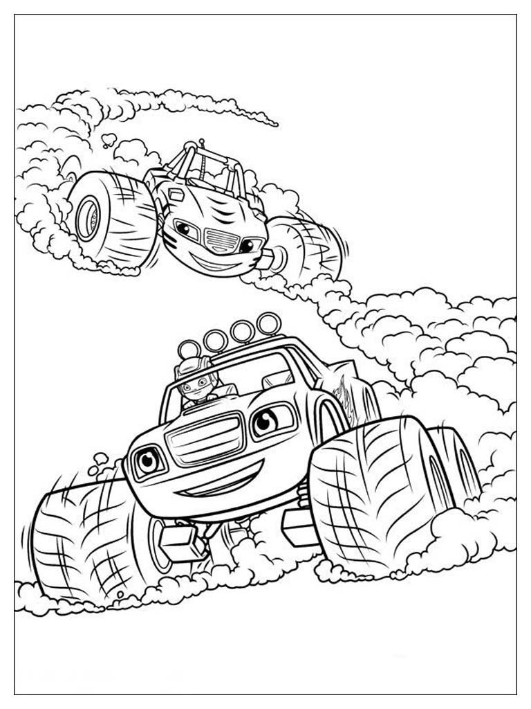 Gambar Mewarnai Blaze And The Monster Machines Mewarnai