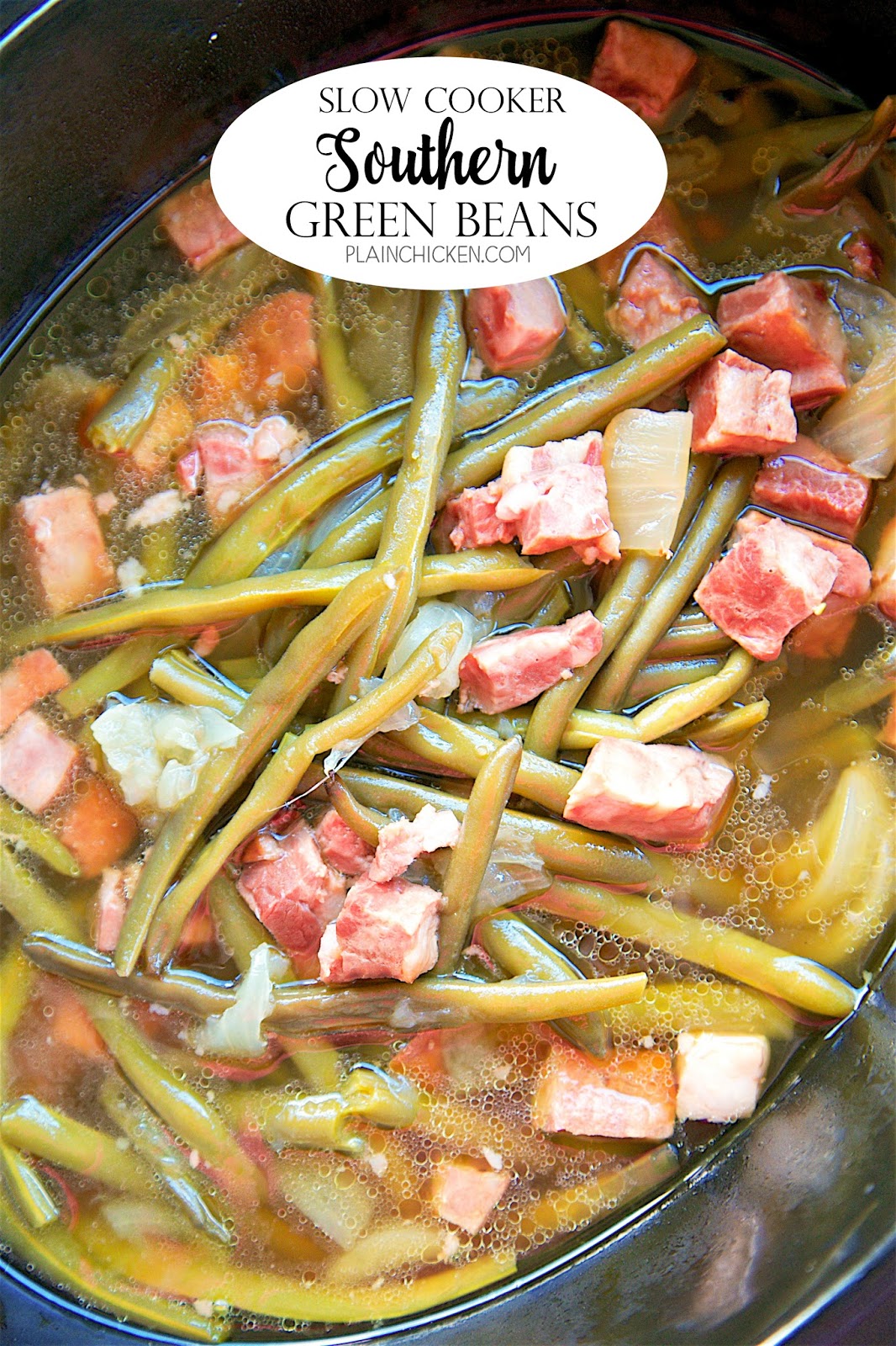 Slow Cooker Southern Green Beans Plain Chicken