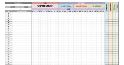 formato de asistencias