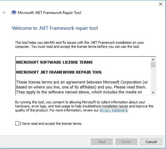 Microsoft .NET Framework Repair Tool Microsoft .NET Framework Repair Tool