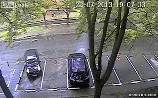car reverses into another in car park