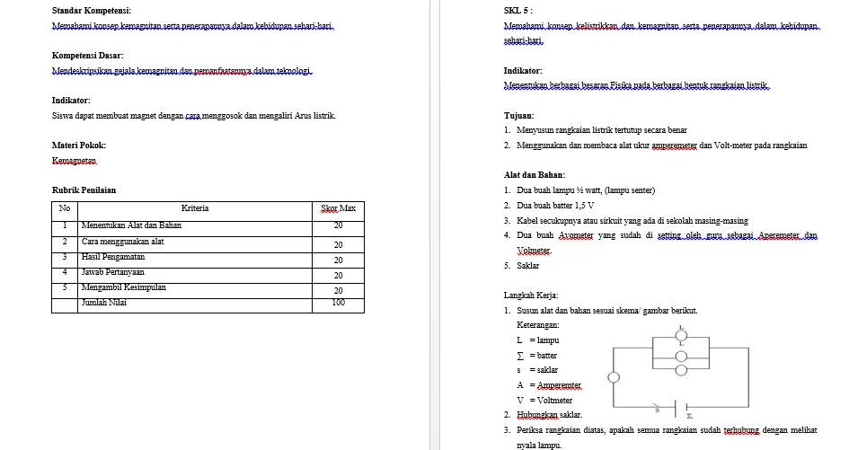 50+ Ujian Praktek Fisika Smp Listrik PNG Contoh File Guru