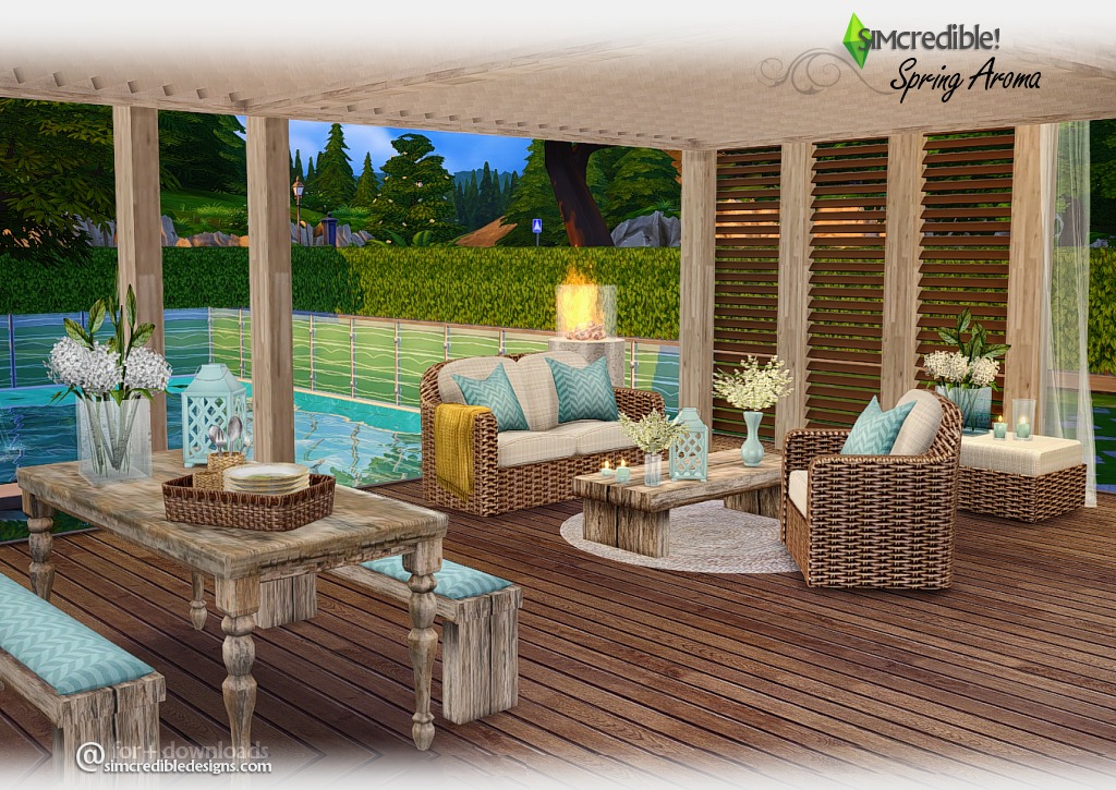 Sims 4 CC's The Best Spring Aroma Outdoor Set by Simcredible Designs