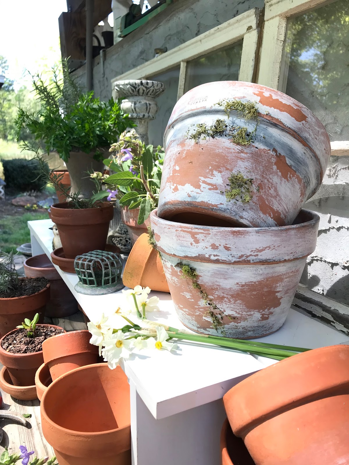 Aging Terra Cotta Pots - My Vintage Porch