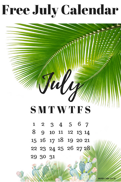 July Calendar and July Planner Printable | Home Chic Club: July ...