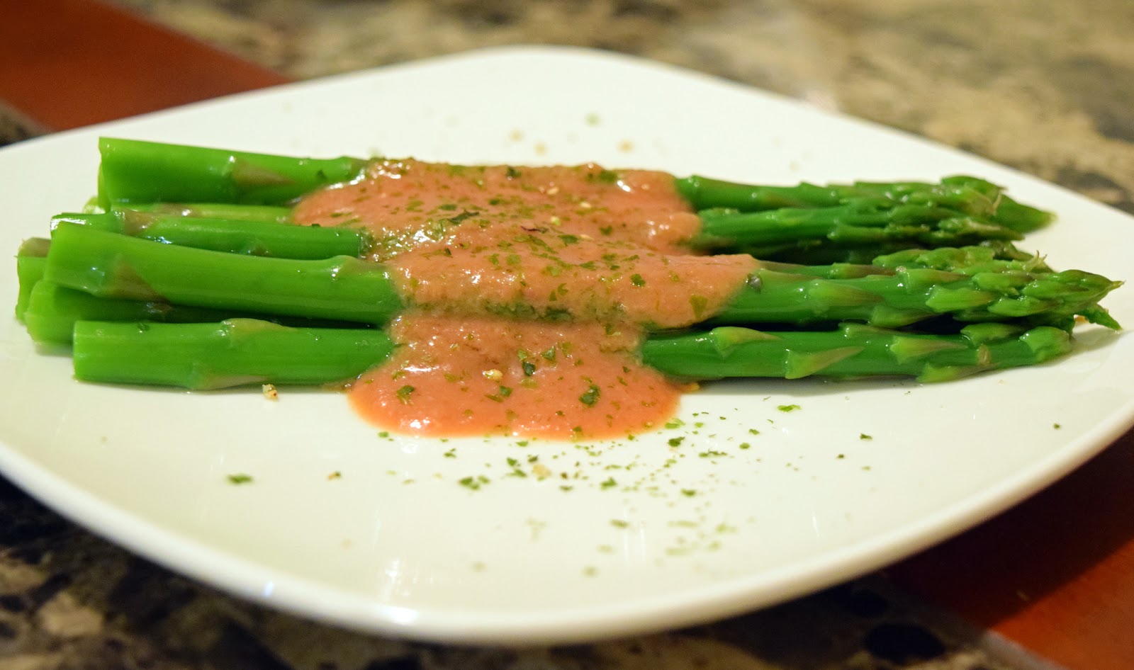 The Joyous Kitchen Chilled Pencil Asparagus Spears in a Zesty Miso