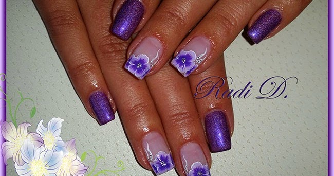 It`s all about nails purple with flowers