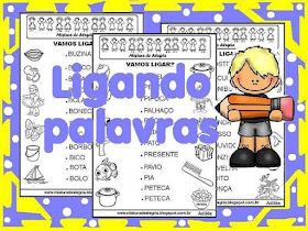 Alfabetização ligar desenhos aos nomes