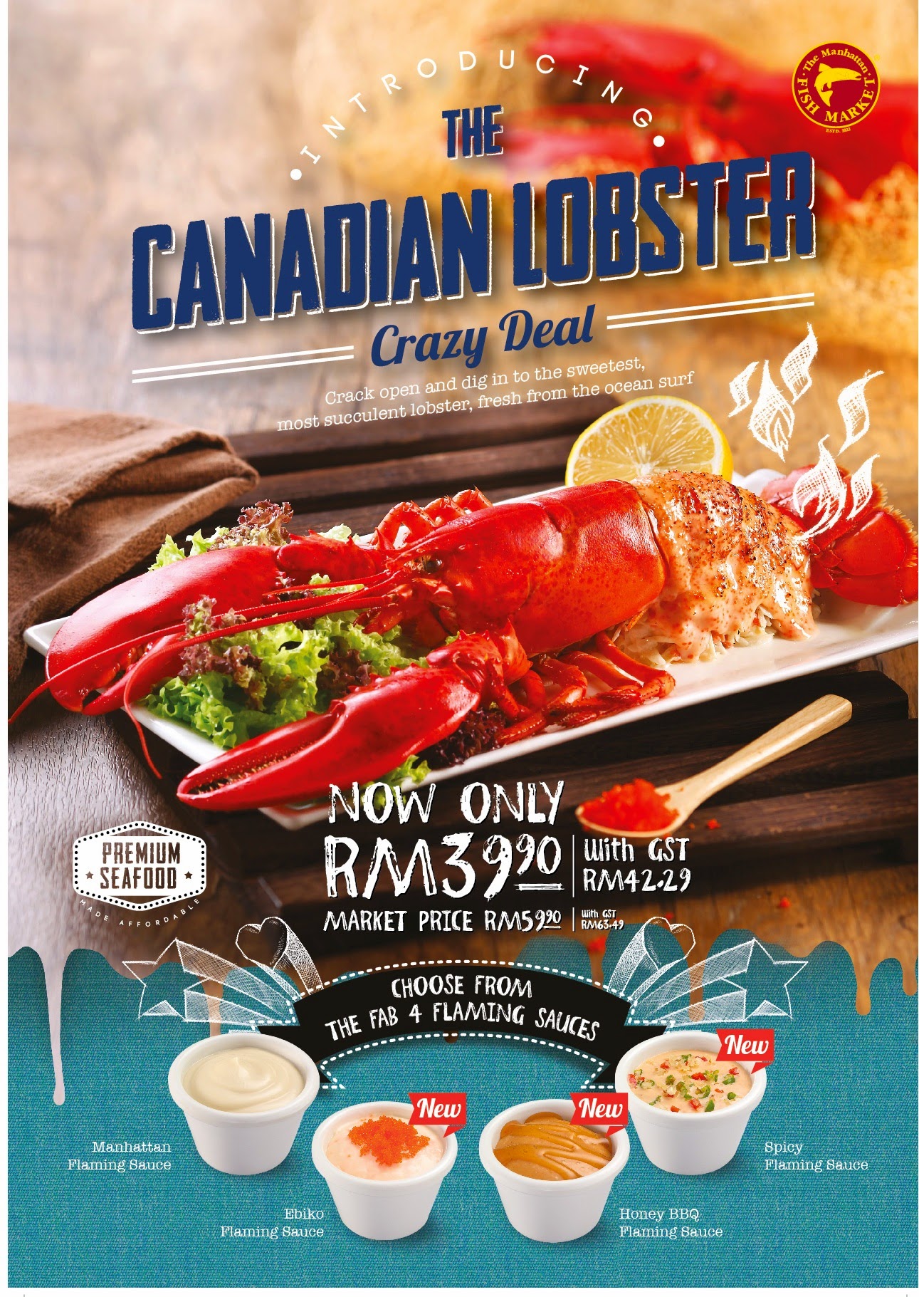 food review, Manhattan FISH MARKET, Nu Sentral, Malaysia, Lobster murah, cheap lobster in town, Canadian Lobster, manhattan fish market lobster menu,