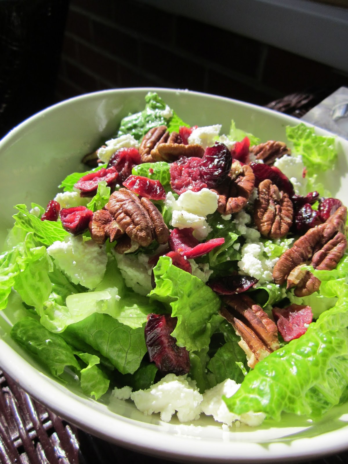 Sunday Snackday Orange Cranberry Vinaigrette Salad with Goat Cheese