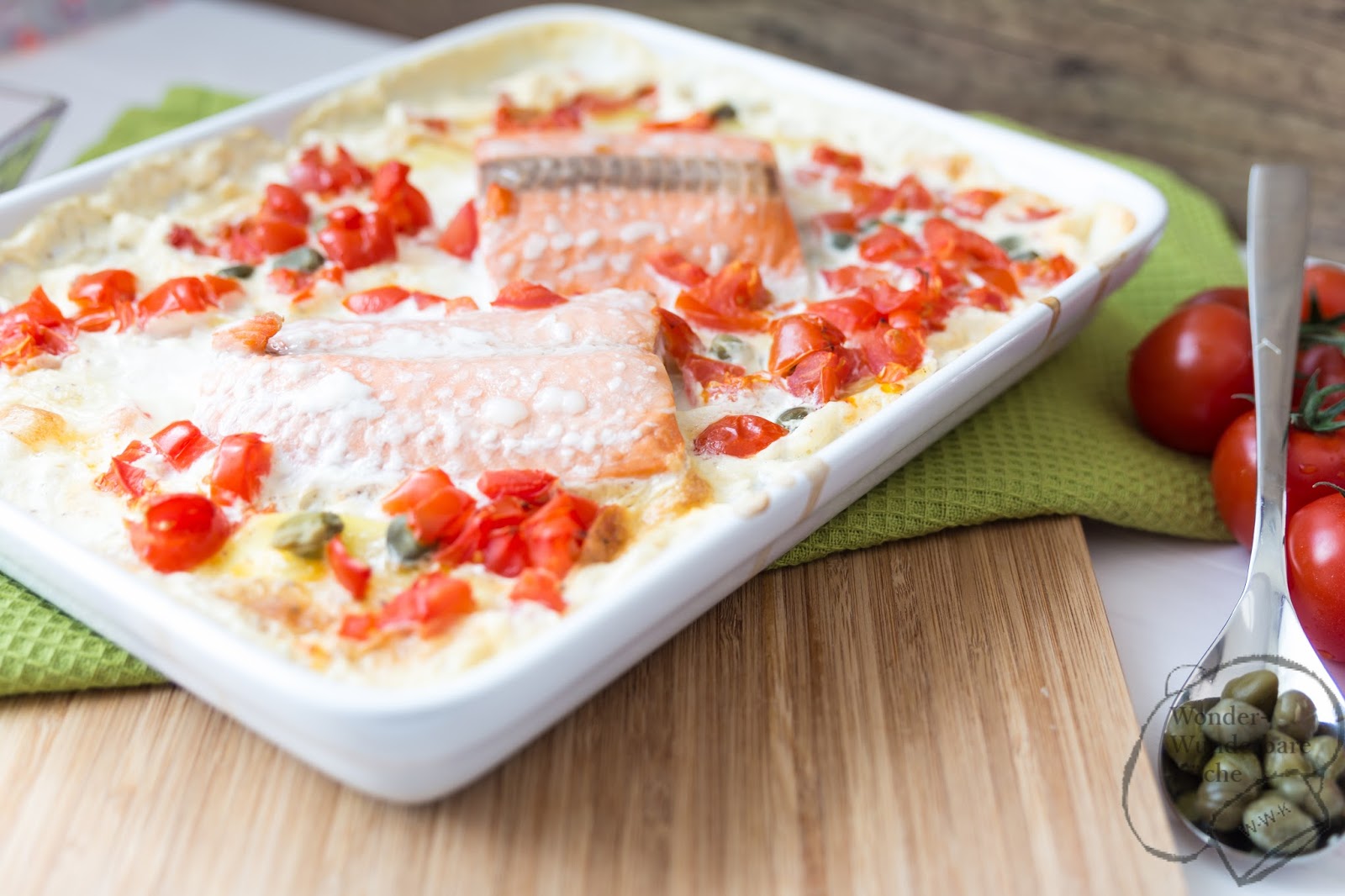 Lachs auf Kartoffelgratin