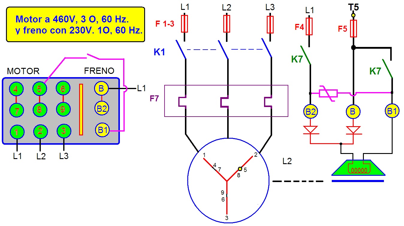 coparoman: Diagramas de control eléctrico de motor con freno.