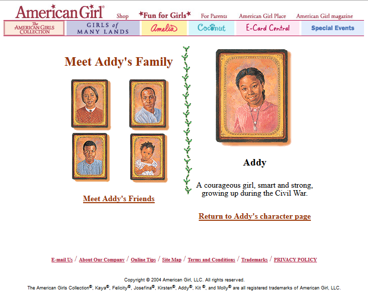 Living A Doll's Life : *FEATURE* Addy's Interactive Pages - 2004
