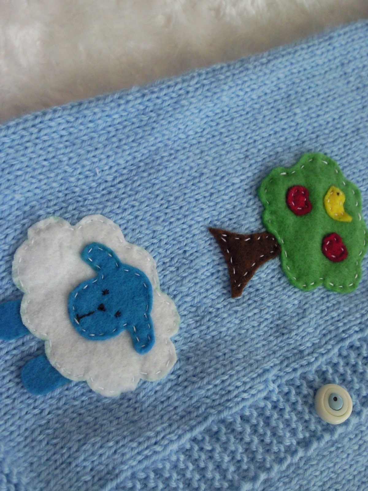 şekerli eller Keçe Süslü Erkek Bebek Yeleği