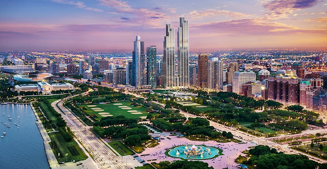 Parque Grant Park em Chicago Parque Grant Park em Chicago