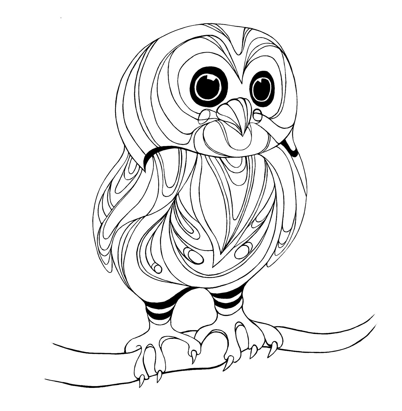 baby big eyed owl coloring pages - photo #13
