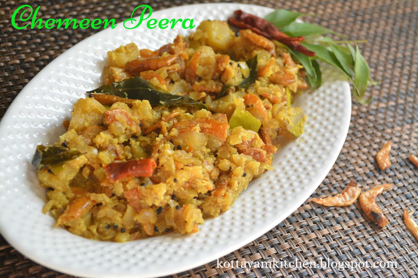 Dry prawns with Raw mango and coconut(dry)RecipeUnakkachemeen