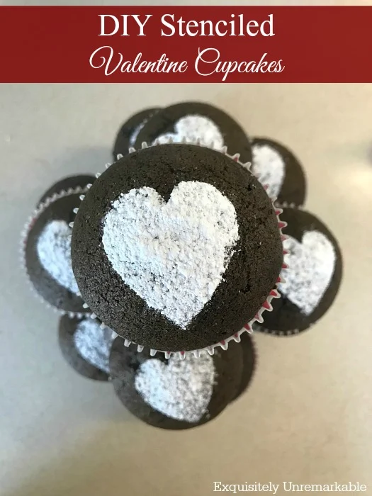 Stenciled Valentine Cupcakes