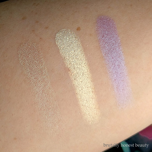 Swatches of of L'Oréal Infallible Galaxy Lumiere Holographic Eyeshadows
