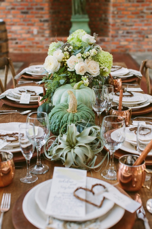 ideas para vestir una mesa de boda de otoño