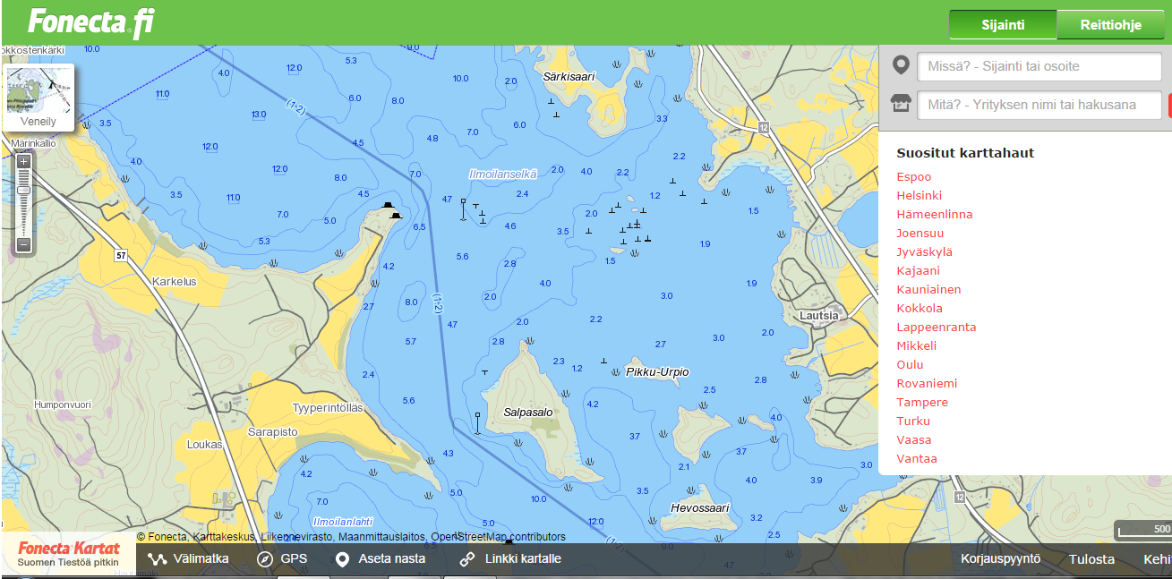 Kilpapilkintäblogi: Netissä olevat syvyyskartat + karttasovellukset  mobiililaitteisiin