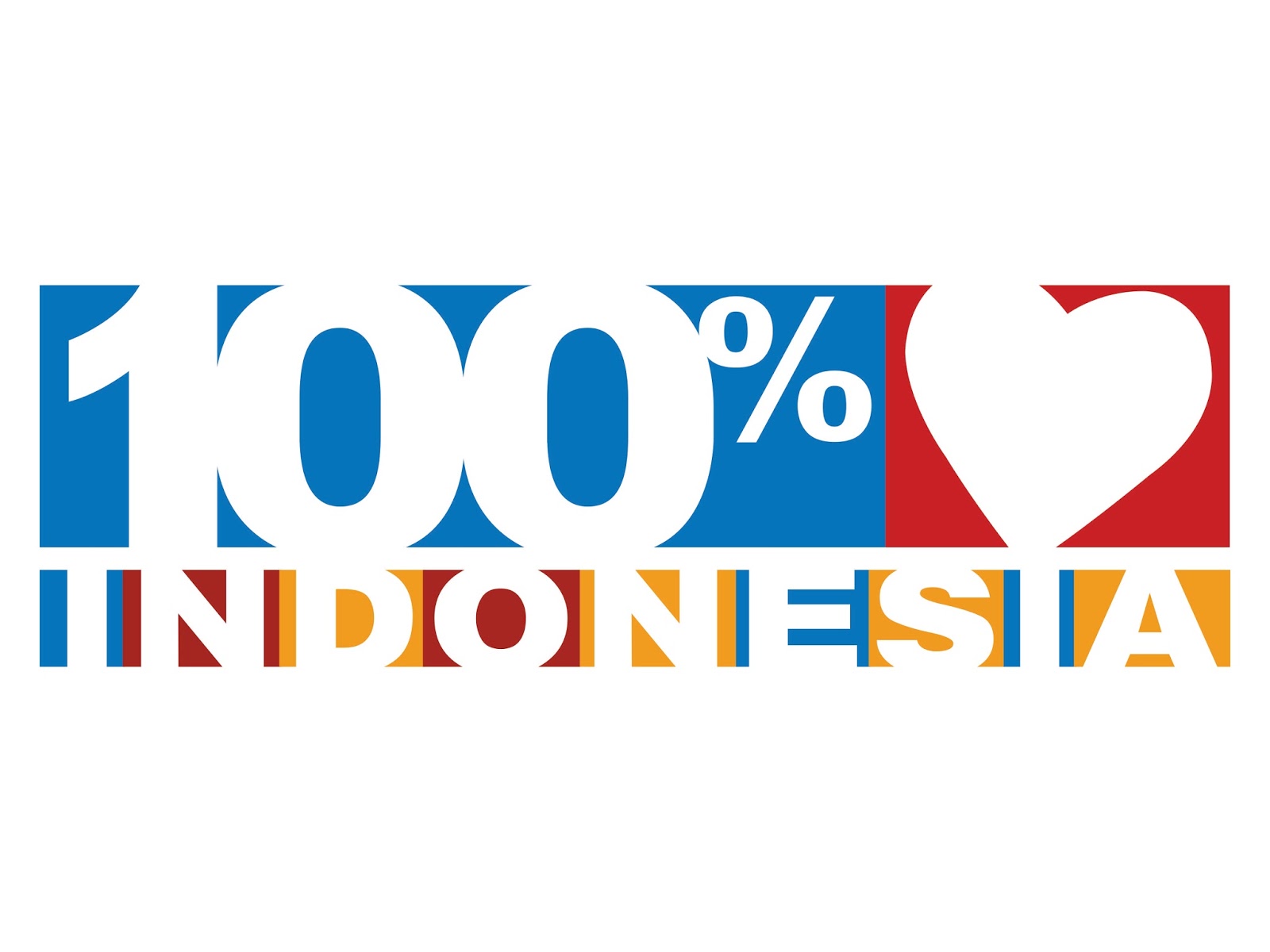 Logo 100% Indonesia Vector Format Cdr | GUDRIL LOGO | Tempat-nya
