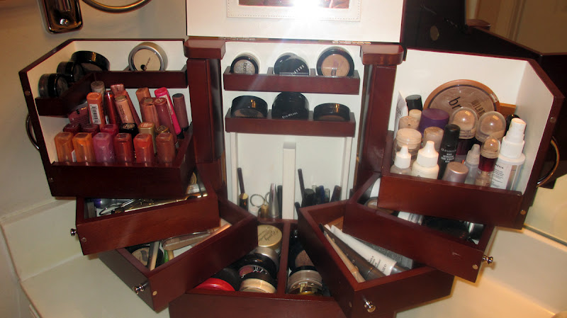 Organization Lori Greiner Deluxe, Lori Greiner Luxury Deluxe Wood Cosmetic Box Organizer With Mirror Espresso