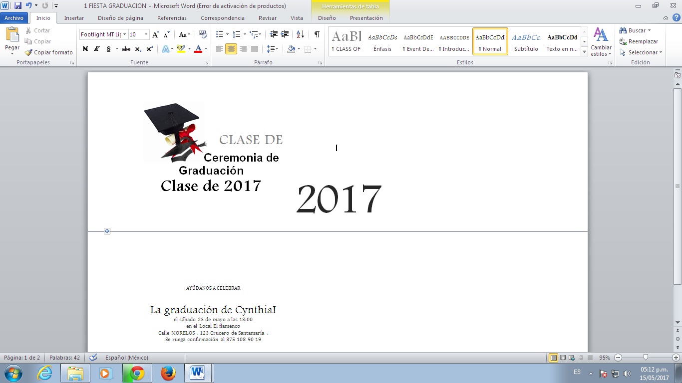 formatos para invitaciones de graduacion