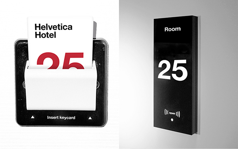 helvetica hotel room numbers