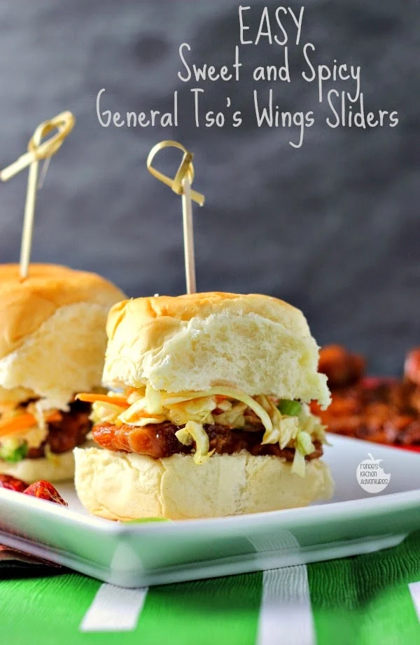 Easy Sweet and Spicy General Tso's Wings Sliders | Renee's Kitchen Adventures Game day grub doesn't get any easier! 