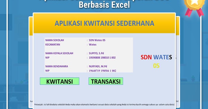 Aplikasi Kwitansi Bos 2020 Excel Aplikasi Laporan Dana