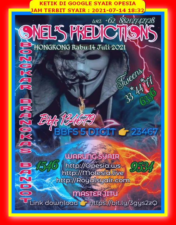 Syair Hk Malam Ini Rabu 14 Juli 2021 Opesia Official