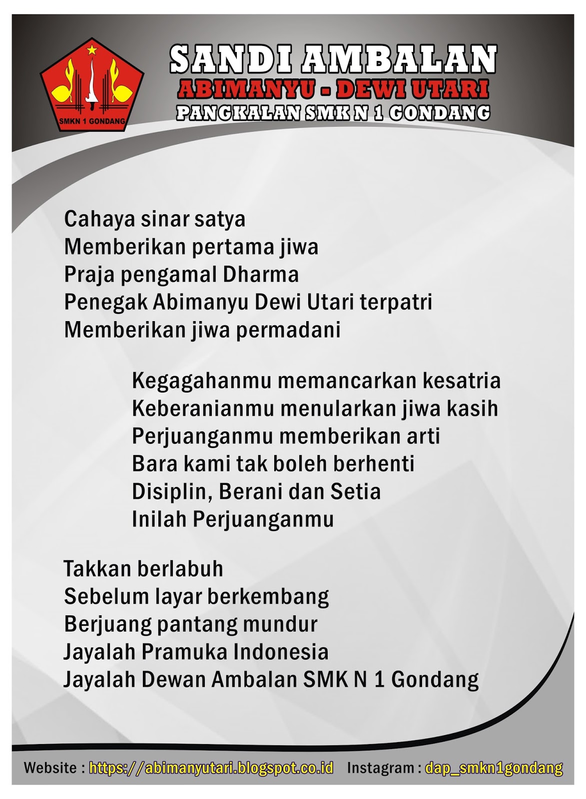 PRAMUKA SMK NEGERI 1 GONDANG: SANDI AMBALAN