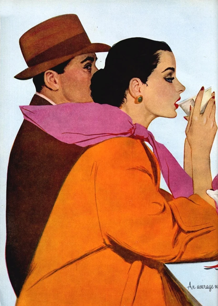 Maxwell Whitmore 1913-1988 | American Fashion painter and Magazine illustrator