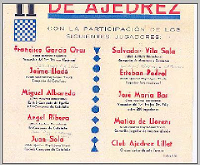 Primer cartel del II Torneo Nacional de Ajedrez de La Pobla de Lillet 1956