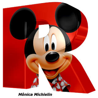 Abecedario 3D con la Cara de Mickey. Mickey Letters.