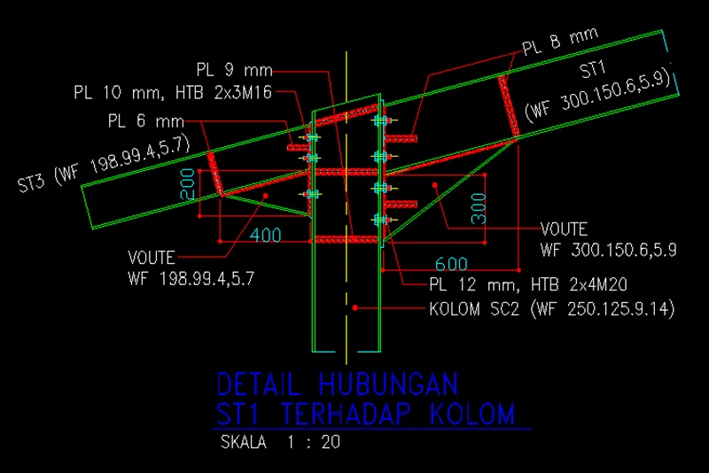  Detail Hubungan Konstruksi Baja File Dwg Kaula Ngora 