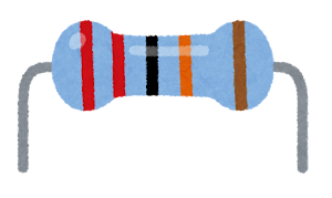 抵抗器のイラスト(5本)