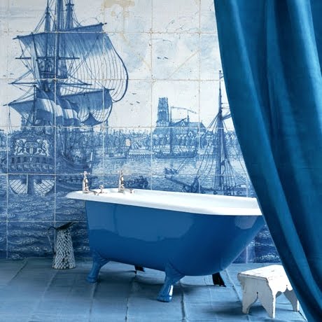 blue bathtub