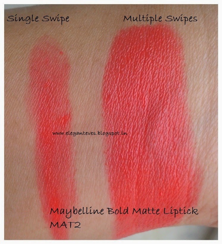 Review of Maybelline Bold Matte Lipstick MAT 2 Elegant Eves