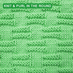 If you can knit and purl, you can work this stitch pattern. It involves purling the knits and knitting the purls on consecutive rounds.